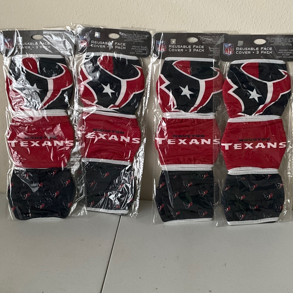 NFL Houston Texans Red and Black Face Cover Set